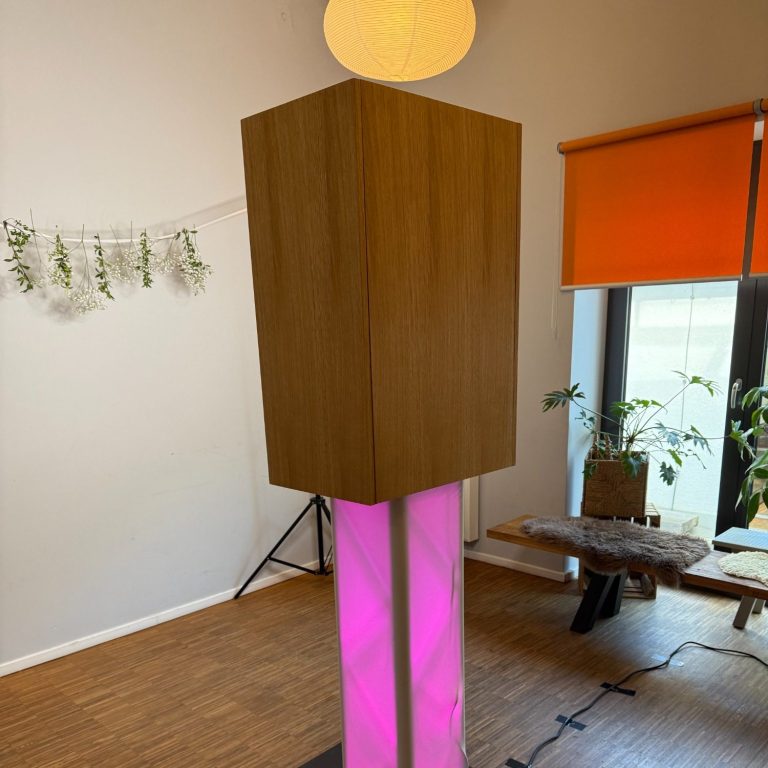 Rückseitige Sicht auf die Fotobox